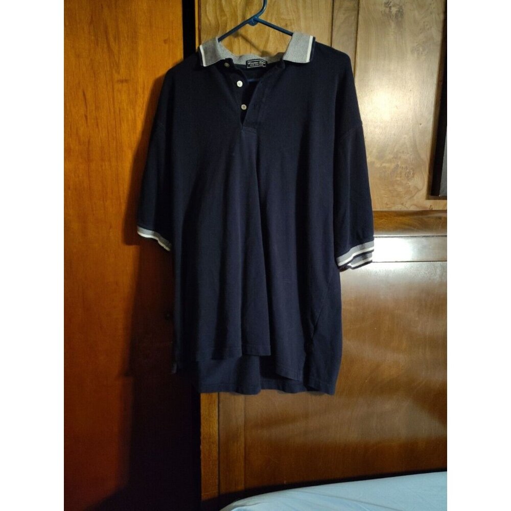 VINTAGE Winner Mate Polo Shirt Mens XL Blue Golf Golfer Sportswear Men